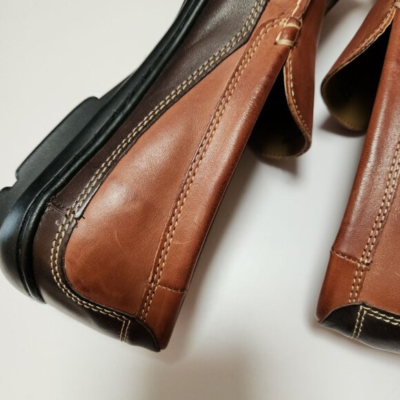 Joseph Abboud Royce Tan/Dark Brown Driving Mocs Loafers Men's 9 Leather Upper - Picture 14 of 16